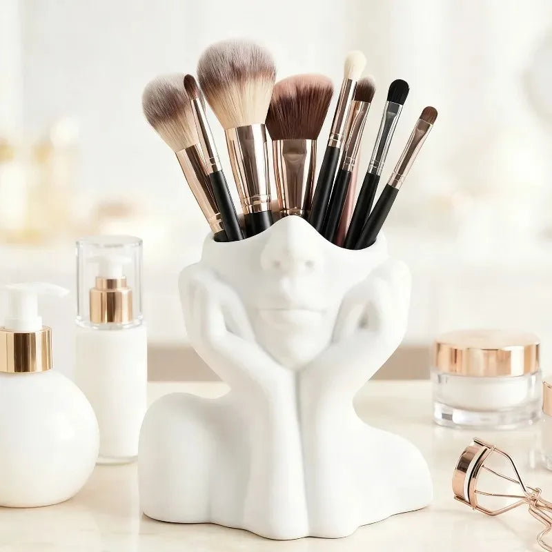 New Face Shape Makeup Brush Holder Human Body Art Styling Office Organizers Multi Makeup Brush Holder Flower Vases Storage Box