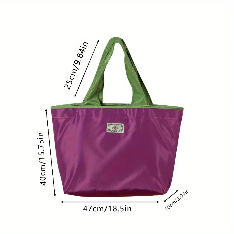 1pcs Drawstring Shopping Bag, Foldable Large Capacity Fashionable Shoulder Bag, Foldable and Easy to Carry Bag Hand in Hand