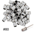 BNG 100pcs Sanding Cap Bands For Electric Manicure Machine 240/180/120/80 Grit Nail Drill Grinding Bit Files Pedicure Tool Set