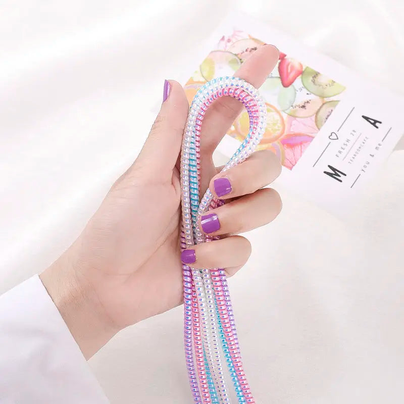1.4M Laser USB Charging Data Line Cable Protector Wire Cord Protection Wrap Cable Winder Organizer For iPhone For Xiaomi