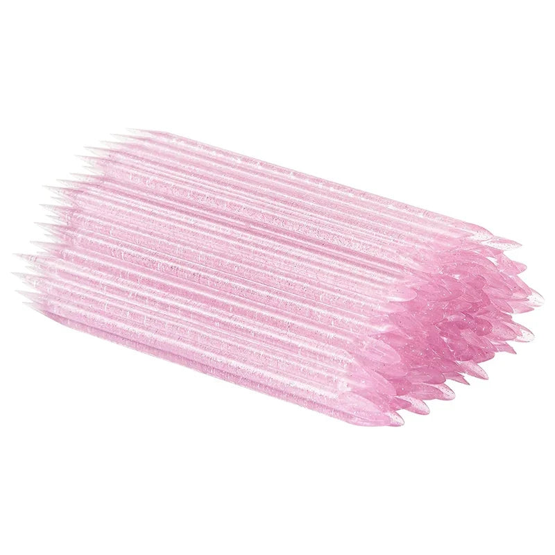 50/100 Pcs/Pack Reusable Crystal Stick Double End Nail Art Cuticle Pusher Acrylic Dotting Clean Nail Stick Polish Manicure Tools