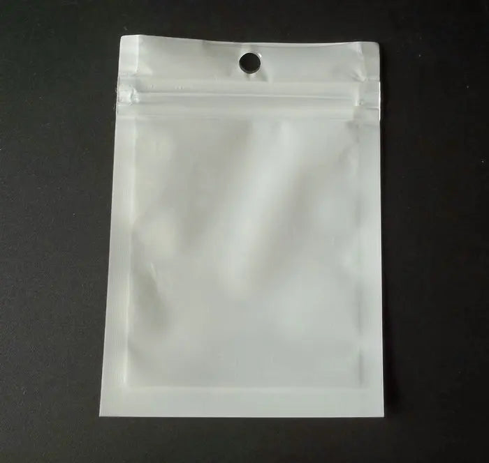 100pcs/lot White/Clear Self Seal Zipper Plastic Retail Packaging Pouch Pack Bag Zip Lock Storage Hang Hole Package Bags