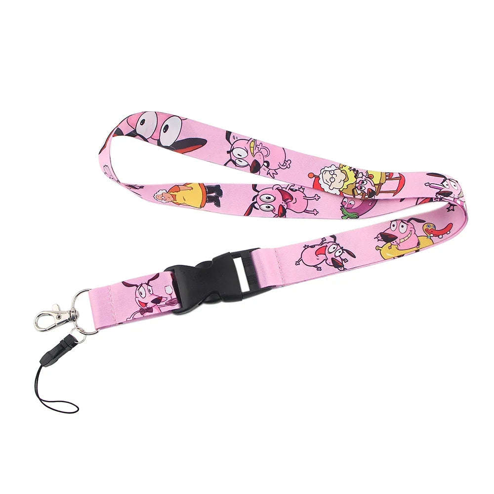 LX526 Anime Fuuny Dog Card Cover Lanyard Neck Strap Rope For Mobile Cell Phone ID Card Badge Holder With Keychain Keyring