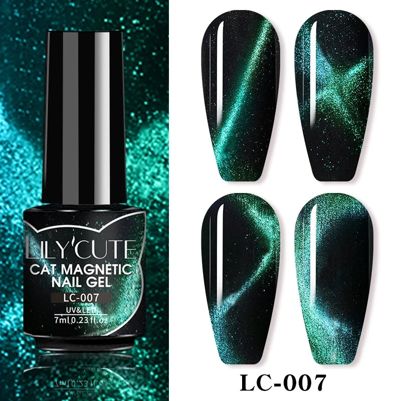 LILYCUTE 7ml Reflective Glitter Nail Gel Polish Effect Sparkling Soak Off Gel Semi Permanent For Manicure Nail Art UV Nail Gel