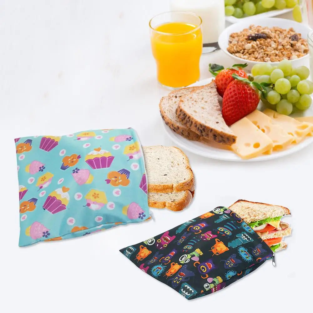 3pcs/set Reusable Food Storage Bags Leakproof Freezer Bag Reusable Sandwich Bags Snack Bag Lunch Bread Bag For Food Container