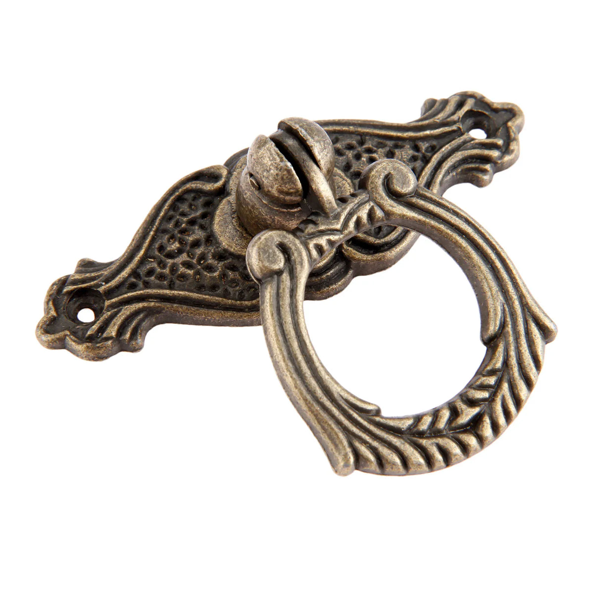 1Pc Antique Bronze Furniture Ring Pull Handles Knobs Zinc Alloy Kitchen Drawer Cabinet Door Handle Wooden Box Pull Knob 65*48mm