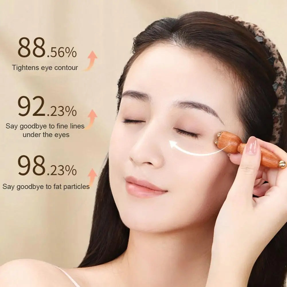 NEW Lotus Seedpod Brass & Rosewood Facial Gua Sha Tool Eye Relaxation Spot Meridians Acupoint Massage Handheld Eye Skin Care