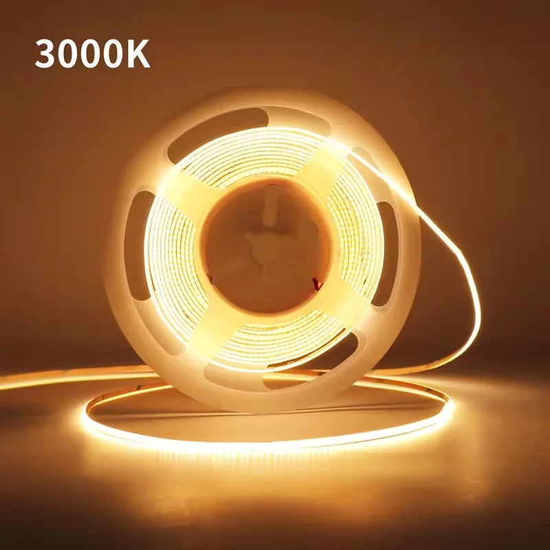 Lqhzmyy Cob Led Strip Light, USB Powered, Touch Switch for Adjustable Light Brightness, 3mm Wide Ultra-Thin Led Strip with No Light Spots, Suitable for Furniture Cabinets, Kitchen Bases, Bedroom Ambient Lighting, Warm White L