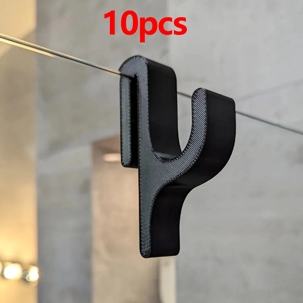 6/10pcs 3D Shower Door Towel Hook for 8mm Glass Doors Bathroom Hanger for Towels Bathrobes Clothes Laundry Dormitory Apartment