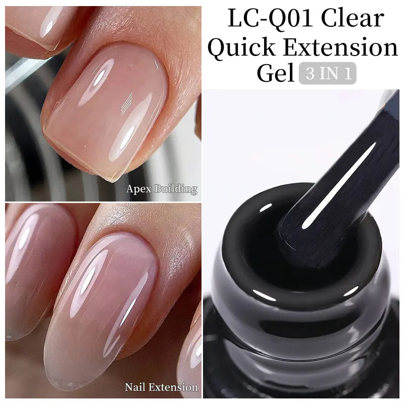 LILYCUTE 7ML Jelly Nude Pink Quick Extension Gel Nail Polish Transparent  Finger Prolong Long Lasting Construction Gel Varnish