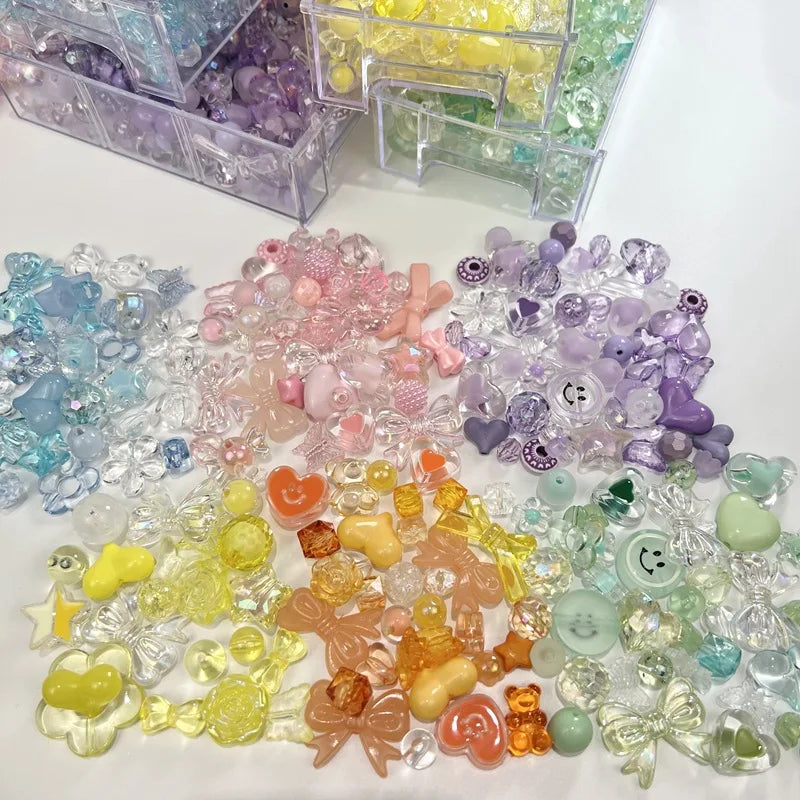 20pcs Acrylic Cute Spacer Loose Beads Set For DIY Bracelet Necklace Lanyard Strap Jewelry Making Supplies Accessories Material