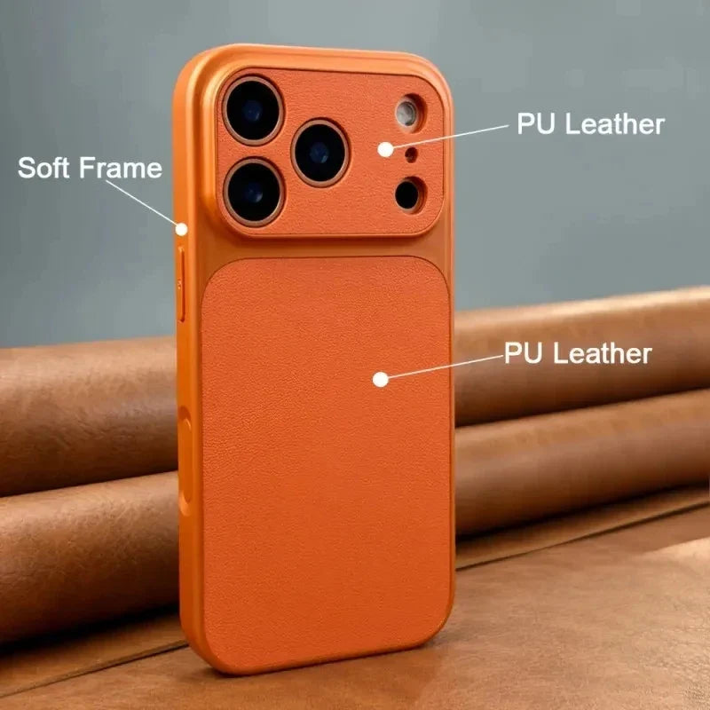 New Luxury Upgrade Can Immediately Become 17 Series Orange Retro Phone Case For iPhone 17 Air 16 15 14 13 12 11 Pro Max