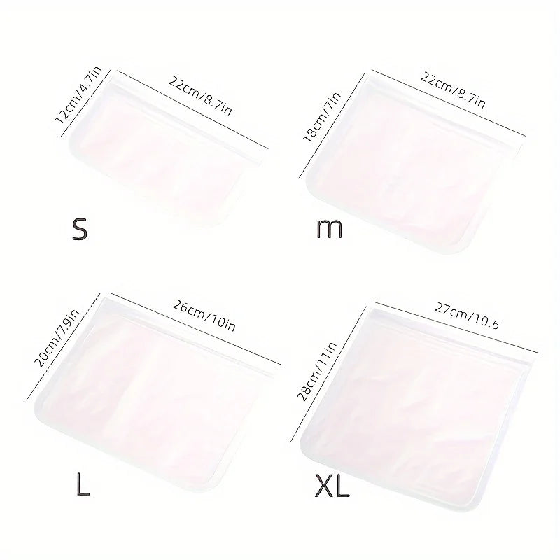 10 Packs Dishwasher Safe Reusable Bags, Leakproof, BPA Free, Reusable Food Storage Bags for Lunch, Marinate, Freeze, Travel