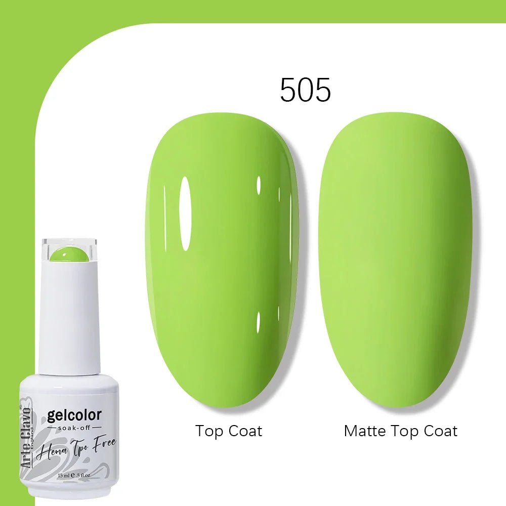 Arte Clavo HEMA TPO FREE 15ml UV LED Gel Nail Polish Soak Off Semi Permanent Daily Wear Universal Color For All Seasons Manicure