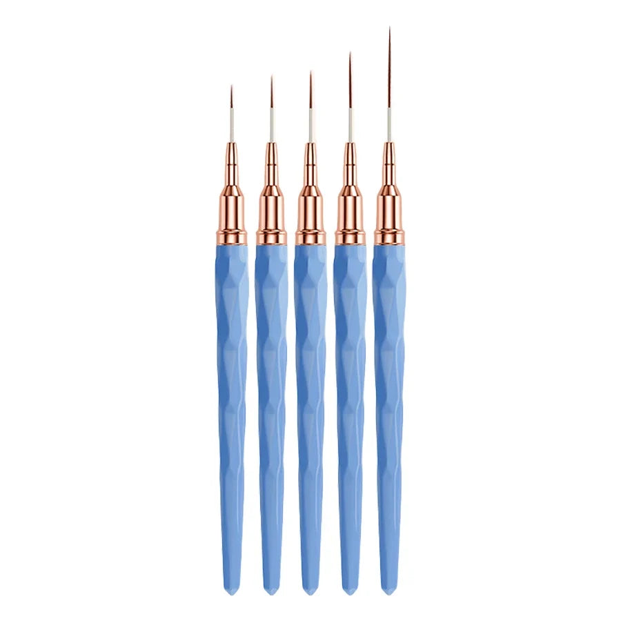 5Pcs Liner Brush Set Acrylic Nail Art Brush, Ultra Fine Tips Pen for Striping Drawing Detailing Manicure Tool