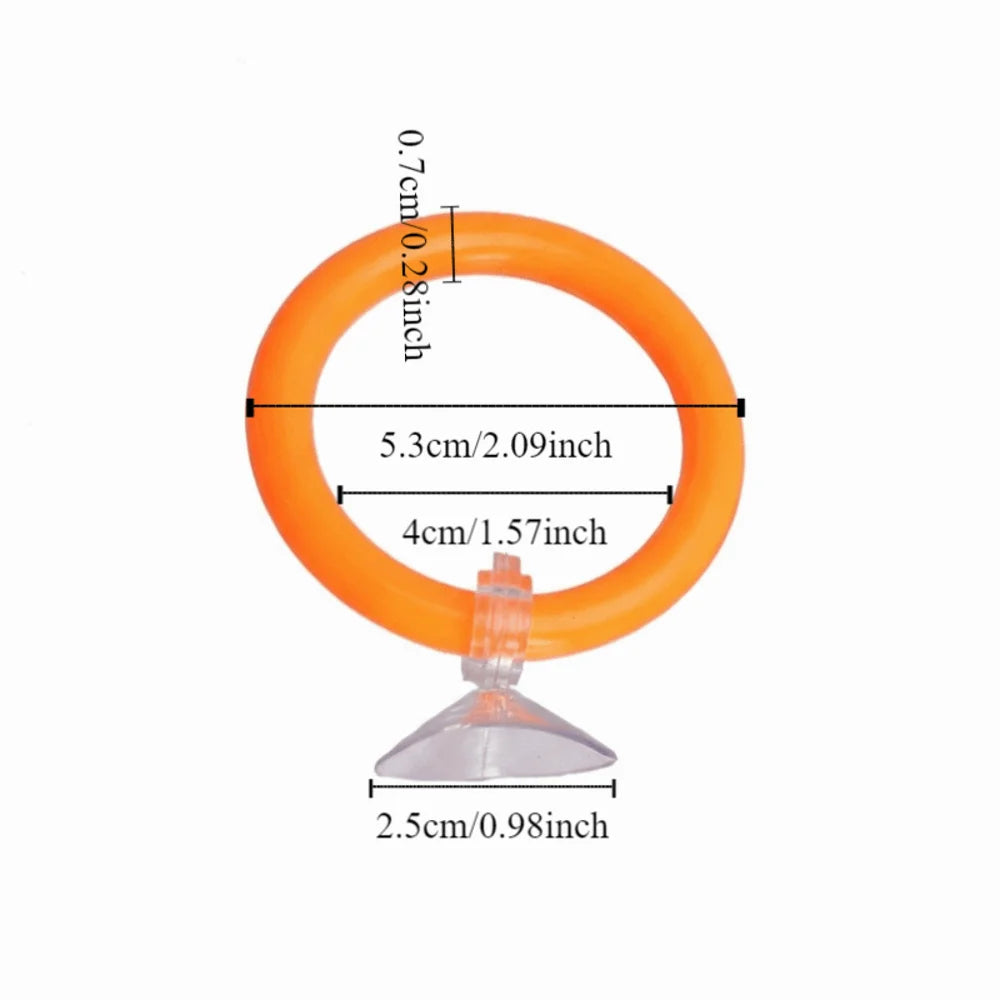 4PCS/SET Suction Cup Fish Training Ring Colorful Fish Tail Toy Betta Training Circle Waterproof Fish Tank Decorative Ring