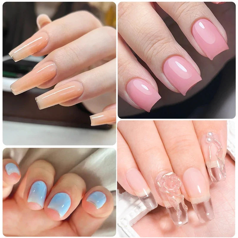 20ml Macaron Extension Nail Gel Polish Acrylic Nail Extension Finger Quick Extend Camouflage Building Soak Off UV Nail Supplies