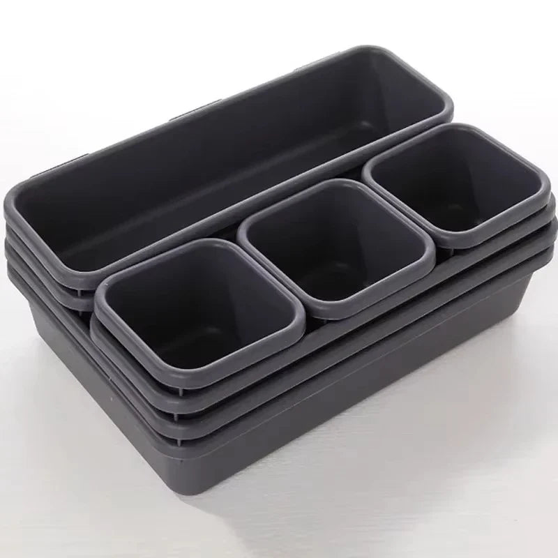 Premium 8Pcs Adjustable Drawer Organizer Box Set  Ideal for Storing Makeup, Sundries, Kitchenware, Bathroom Essentials & Jewelry