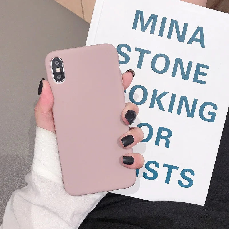 Silicone Candy Color Case for iPhone 11  8 Plus 7 6 6S plus Soft Cover candy Phone Cases for iPhone 11 12 13 14 Pro XR X XS Max