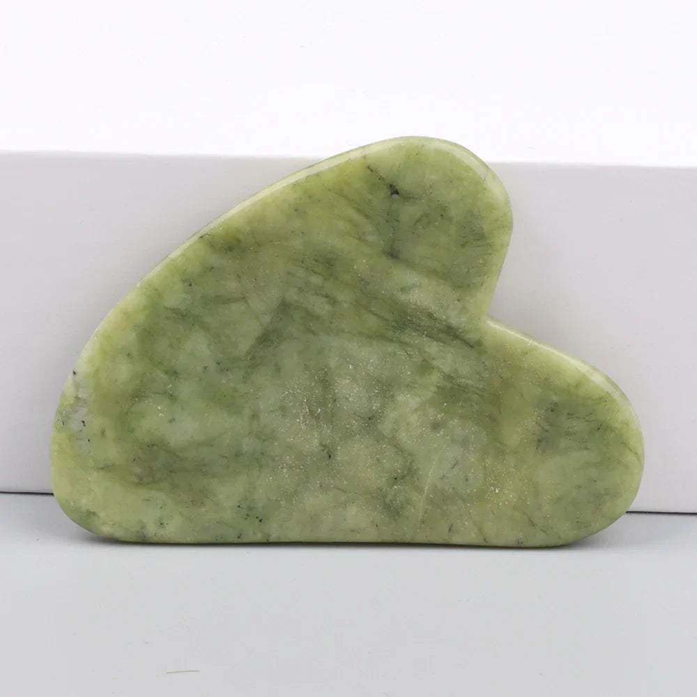 Natural Jade Gua Sha Tool Xiuyan Jade Heart-shape Face Massager Neck Body Massage Skin Guasha Scrape