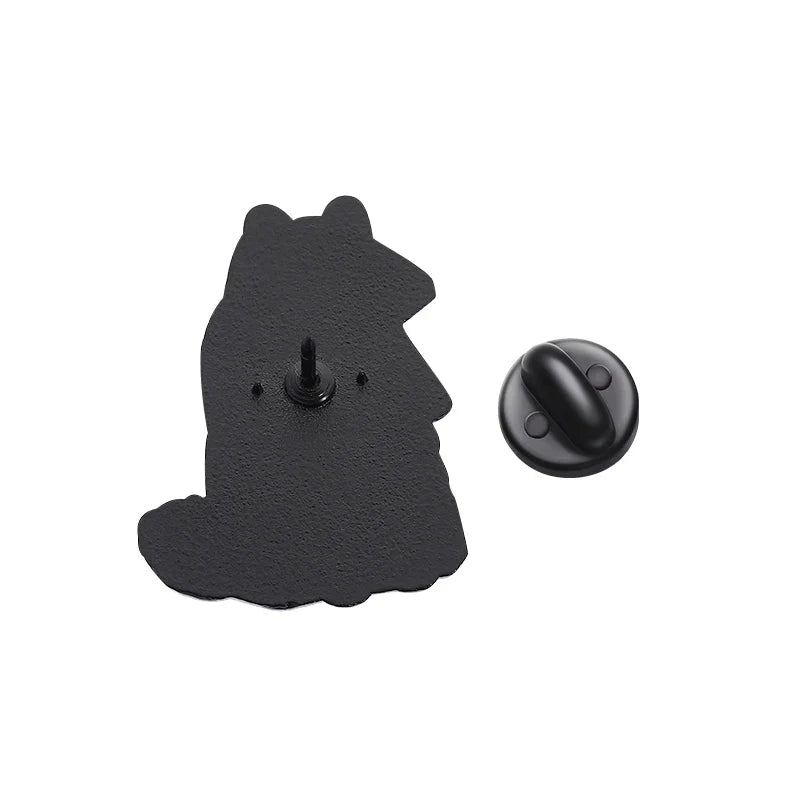 Cartoon Anime Three Raccoons Enamel Pins Black Punk Witchcraft Raccoon Brooches Backpack Lapel Badges Jewelry Gift for Friends