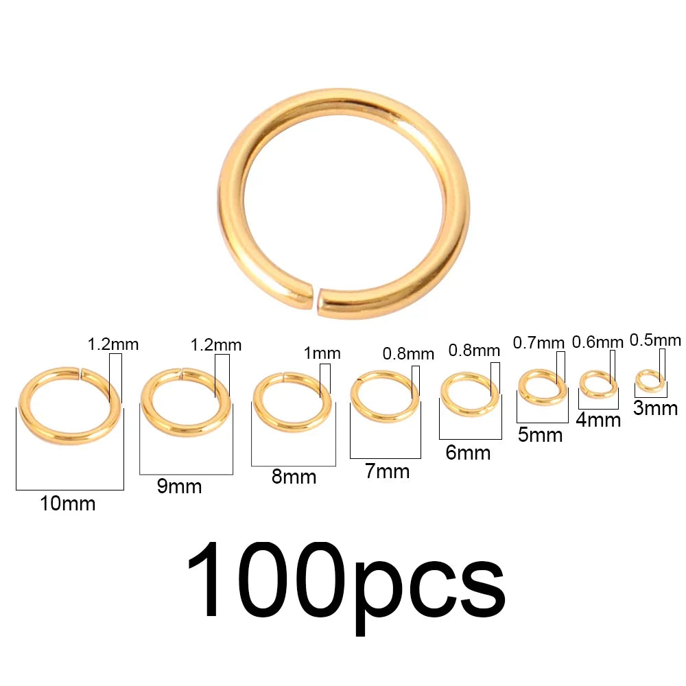 100-200pcs/lot Stainless Steel Open Jump Rings Split Rings Connectors For DIY Jewelry Making Supplies Accessories Wholesale