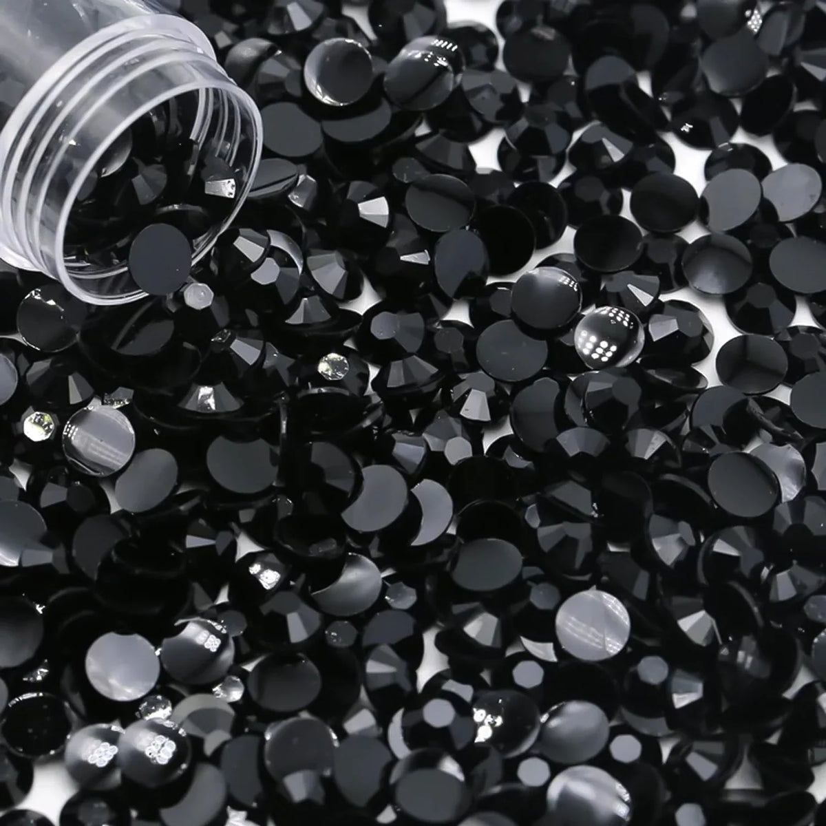 Black Flatback Resin Jelly Rhinestones 2mm 3mm 4mm 5mm 6mm Drill Faux Gems Bead for Crafts DIY Nail Art Charms Supplies