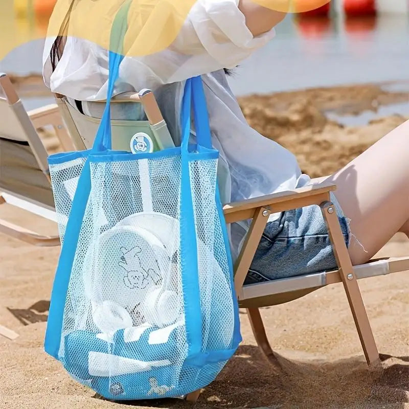 1/2/3Pcs Outdoor Protable Mesh Bag Handbag Kids Toys Storage Bags Swimming Large Beach Bag For Towels Cosmetic Makeup Organizer