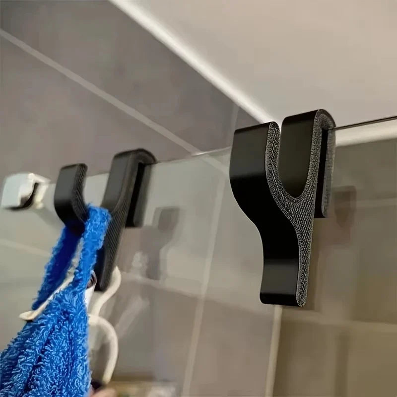 Shower Door Towel Hook for 8mm Glass Doors Bathroom Hanger for Clothes Towel Bathrobes Laundry Dormitory Apartment