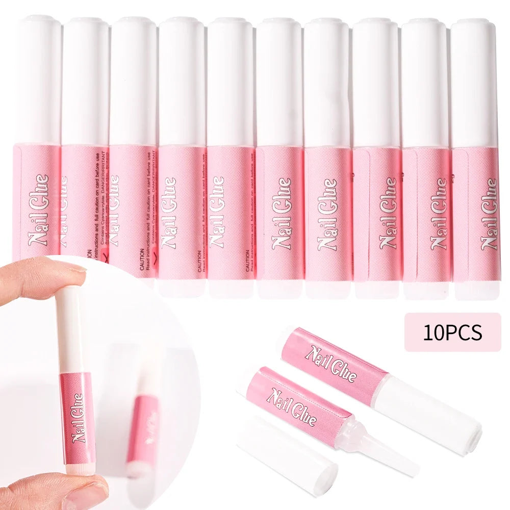 10/50/100Pcs Mini Nail Art GLue Set Net2g Strong Adhesive Gel for Acrylic Press On Nail Tips/Rhinestones Long Lasting Bond Glue
