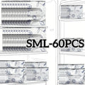 10/60pcs Aluminum Foil Storage Bags Freezer Sealed Organizers Food Packaging Reusable Pantry Odor-Proof Bag Kitchen Essential