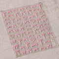 1PCS 5D Macaron Bow Nail Stickers Rhinestones Kawaii Flower Adhesive Decals Press on Nails DIY Nail Art Decorations Accessories