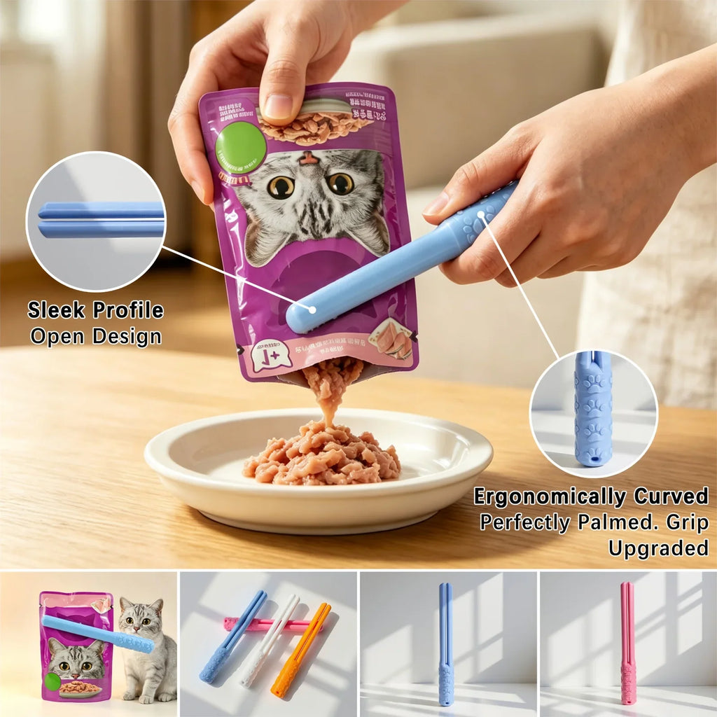 2026 New Pet Wet Food Squeezer Portable Cat Dog Wet Meal Pack Squeezing Tool Protective Nails Easy Clean Durable Squeeze Device