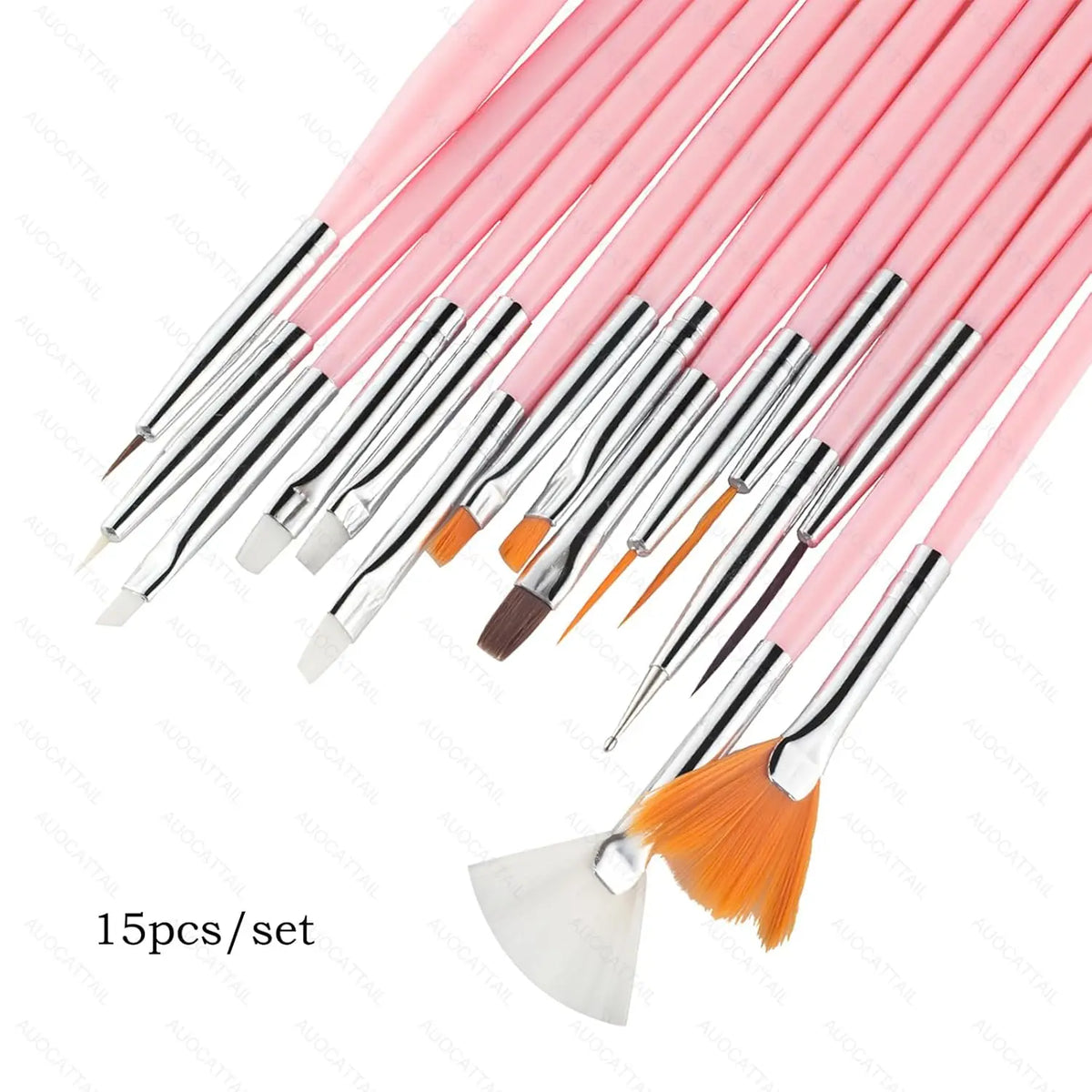 15/20Pcs Nail Art Brush Set Design Tip Painting Drawing Carving Dotting Pen FlatFan Liner Acrylic Gel UV Polish Manicure Tools