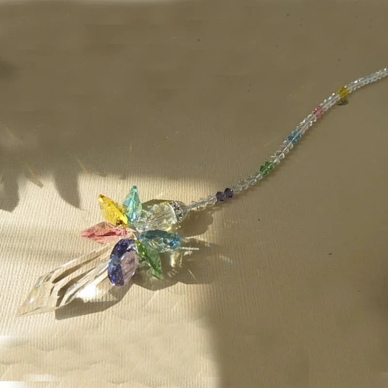 1PCS Rainbow Angel Suncatcher Crystal Guardian Angel Chakra Sun Catchers Car Charm for Rear View Mirror Home Decor