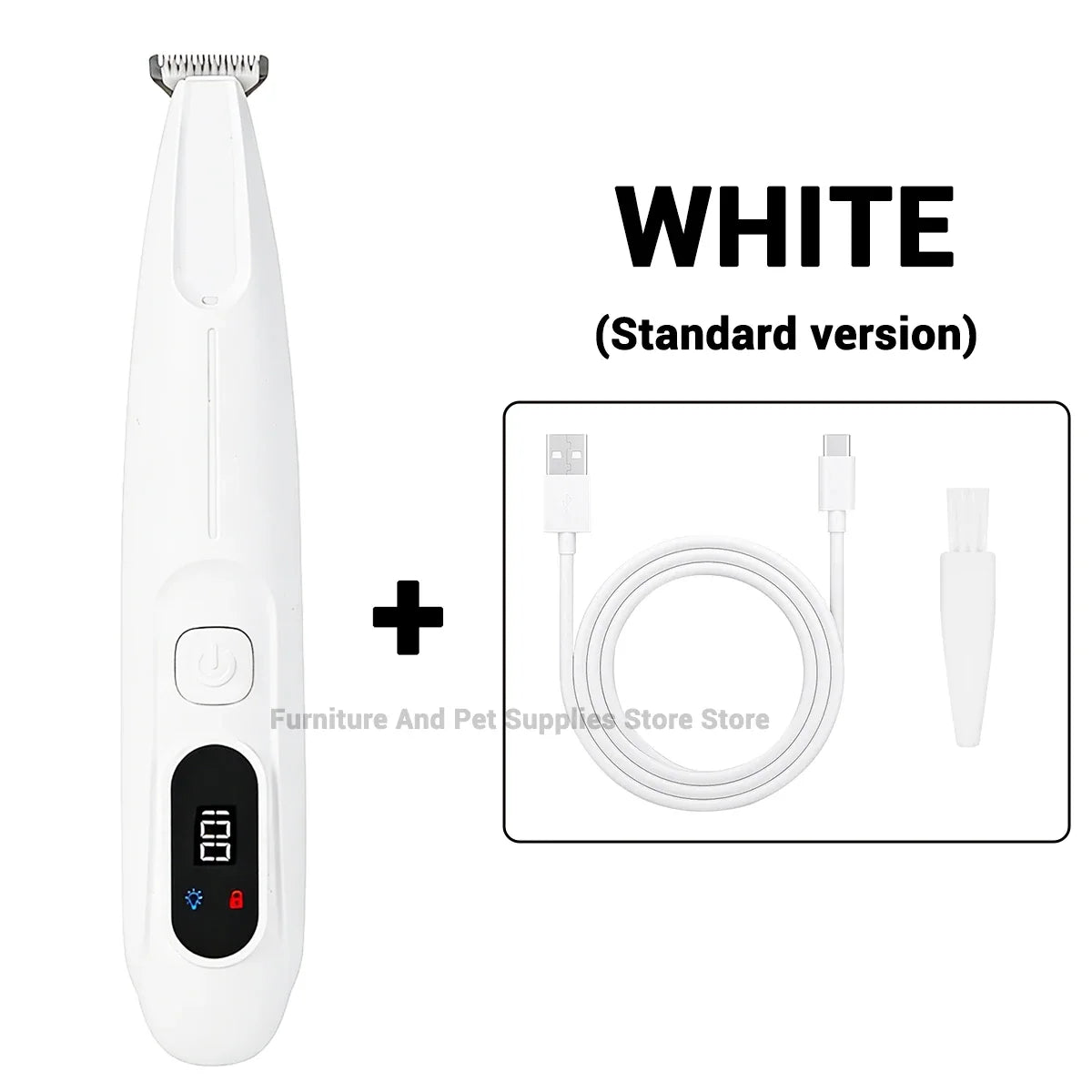 Pet Dog Electric Beauty Trimmer Waterproof Pet Foot Hair LED/UV Light Trimmer Low Noise Cat Dog Face Foot Ear Hip Claw Shaver