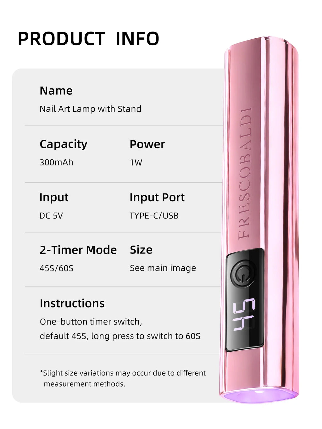 1Pc Mini On-Screen Display Handheld Nail Art UV Lamp For Gel Nails, Mini Nail Light, Portable LED Nail Lamp, USB Nail Dryer