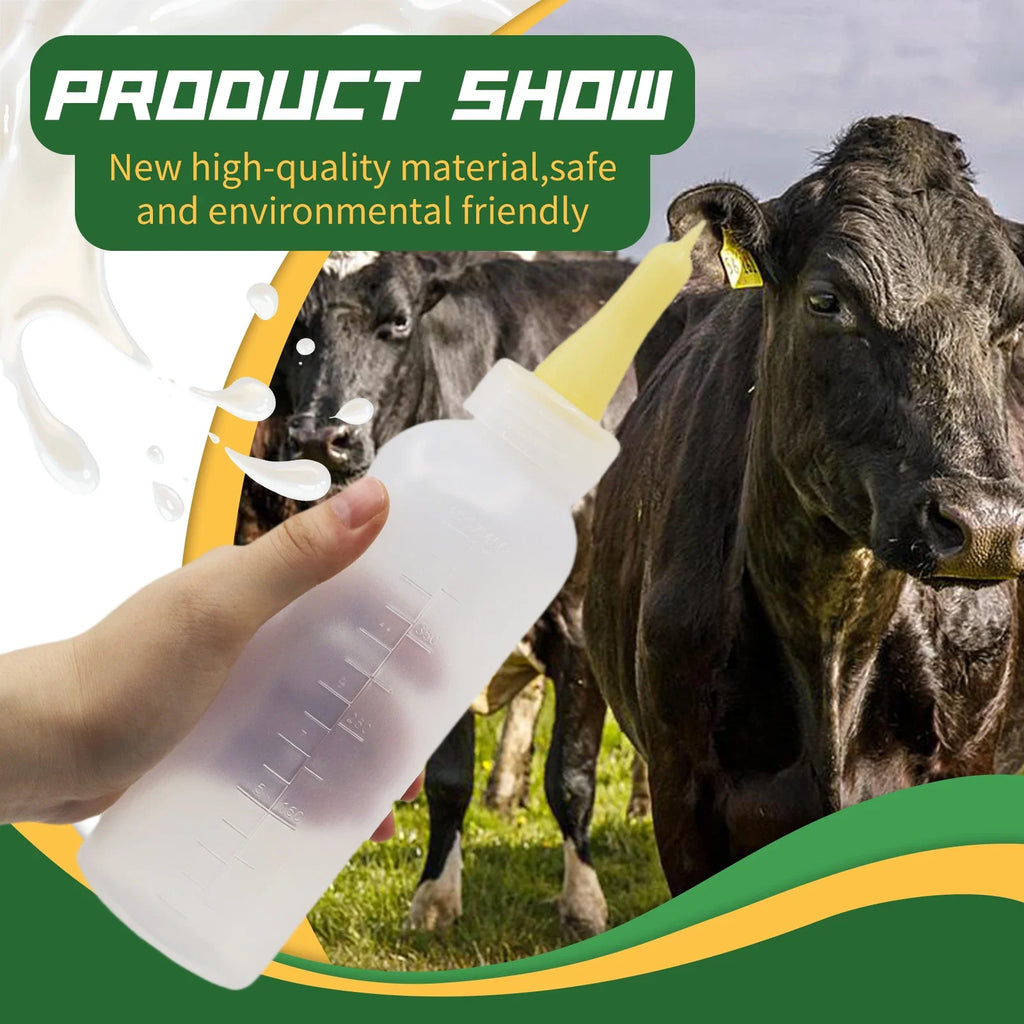 1/2/5PCS 450ML Lamb Milk Bottle Feeding Bottle Small Animals Lamb Nursing Bottles With Soft Nipple for Lamb Calf Bull Cow