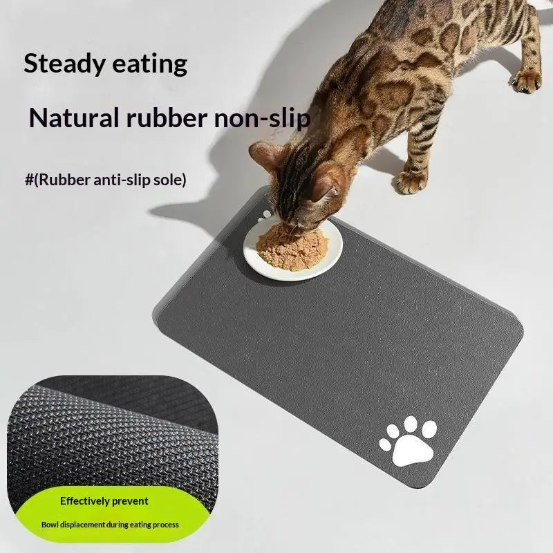 Waterproof Placemat For Dog & Cat Food & Water Bowls, Quick-Dry Rubber Backing S（little Kitten ）、M、L Bsorbent Pet Feeding Mat ﻿