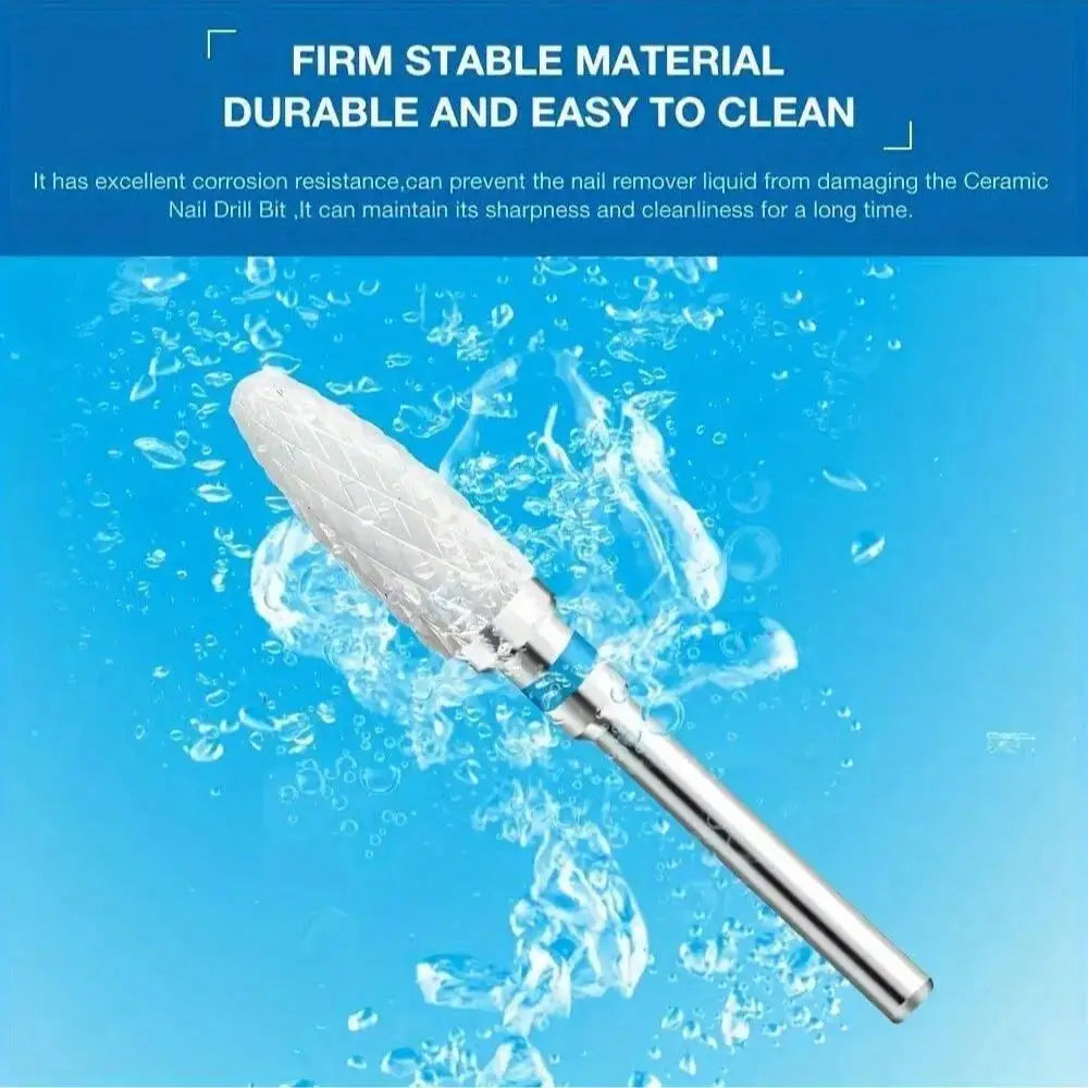 1 Or 5pcs/set Ceramic Nail Polishing Bits, Nail Drill Bits, Nail Polishing Cleaning Brush, Pedicure Remover For Acrylic Gel