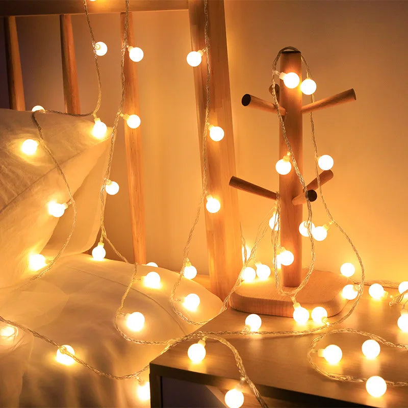 12M USB/Battery Power Ball LED String Lights Garland Lights Waterproof Outdoor Lamp Wedding Garden Fairy Lights Christmas Decor.