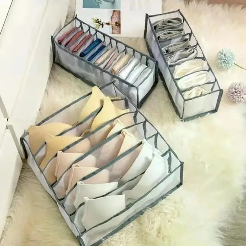 1PC- Closet Organizer for Socks Home Separated Underwear Storage Box 7/9/11 Grids Jeans Bra Organizer Foldable Drawer Organizer