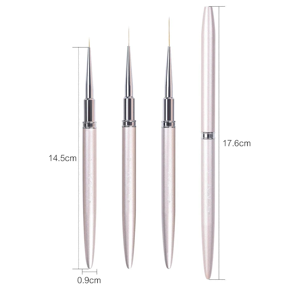 KADS Gel Liner Nail Art Brush 8/15/20mm 100% Kolinsky French Stripe Thin Pincel Liner Nails Brush DIY Drawing Painting Pen