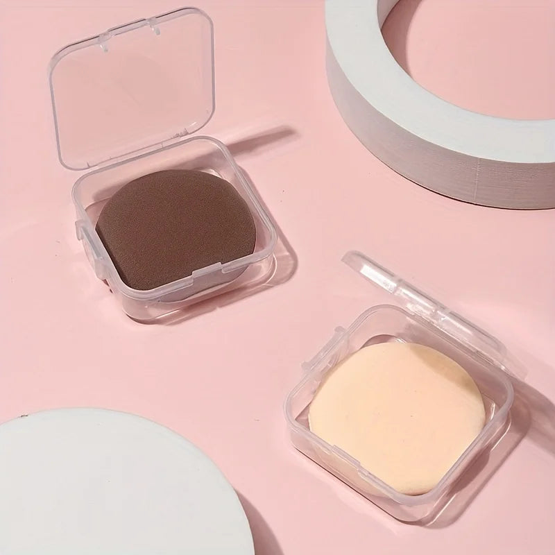 Cosmetic Powder Puff Empty Storage Box Square Design Dust-proof Small Travel Portable Clear Cosmetic Box with Cover