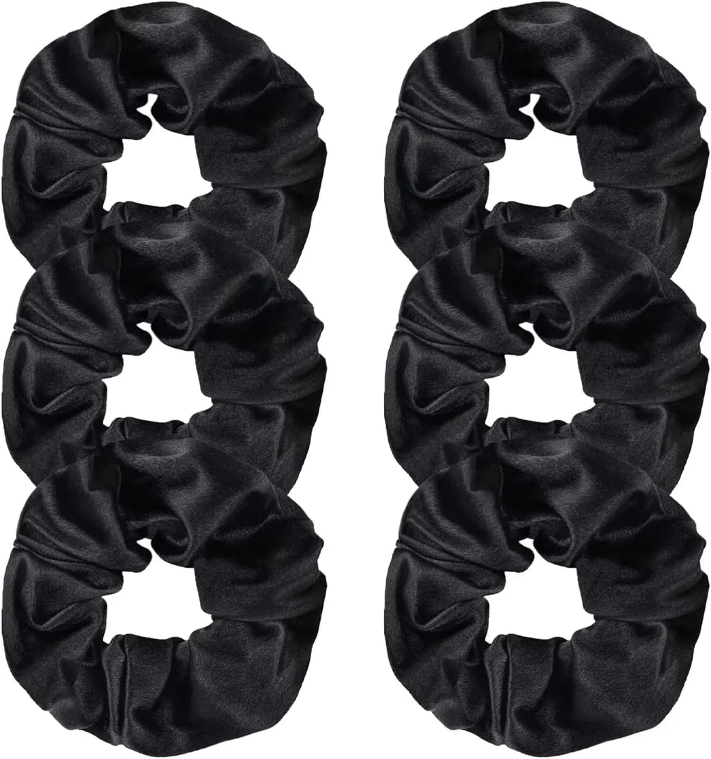 Satin Scrunchies Elastic Hair Bands For Frizz Prevention Satin Velvet Hair Ties Satin Hair Scrunchies Ponytail Holders