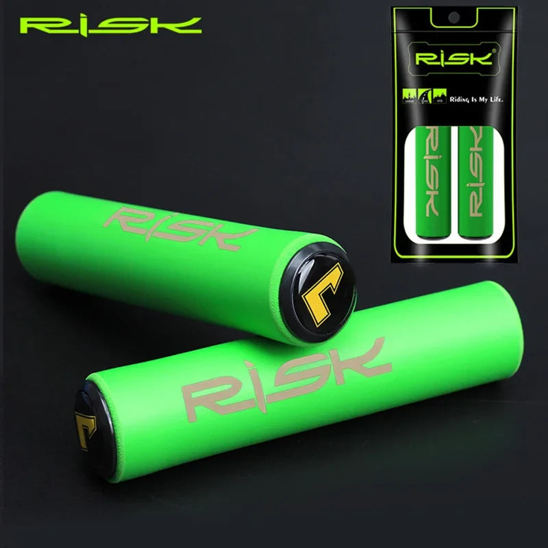2PCS RISK Bicycle Handle Bar Grips Silicone Cycling Bike Grips Mountain Bike Handlebar Cover Anti-slip Grips Bicycle Bike Part