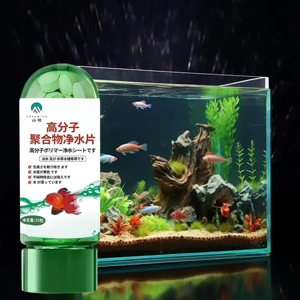 New Water Purification Tablets Fish Bowl Water Cleaning Odor Remover Effective Algae Repellent Agent For Home Aquarium Fish U5L8