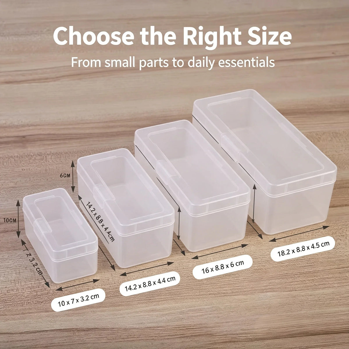 Mini Plastic Box Rectangular Box Translucent Box Jewelry Beads Container Tools Accessories Box Storage Boxes Organizers Case
