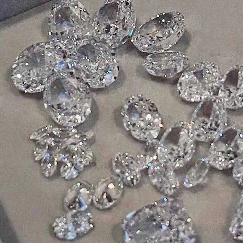 10pcs/bag Large Eggs Clear Zircon Nail Rhinestones Big/Small Square Oval Transparent Nail Art Charms Sparkle Manicure Decoration
