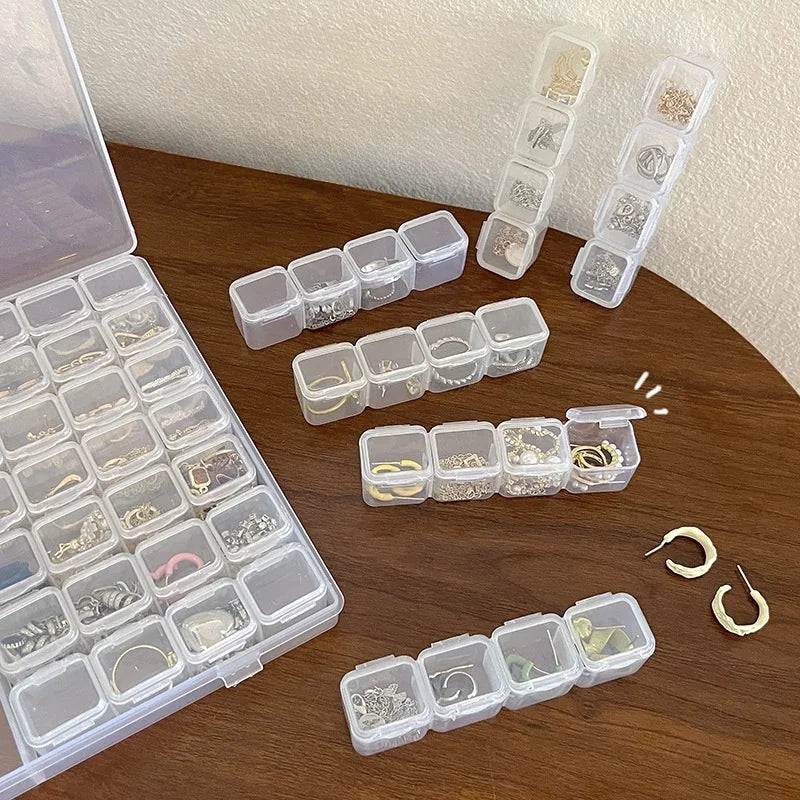 Clear Travel Jewelry Organizer Box with Anti-Tarnish Design | Adjustable Compartments for Necklace, Earrings, Rings | Portable T